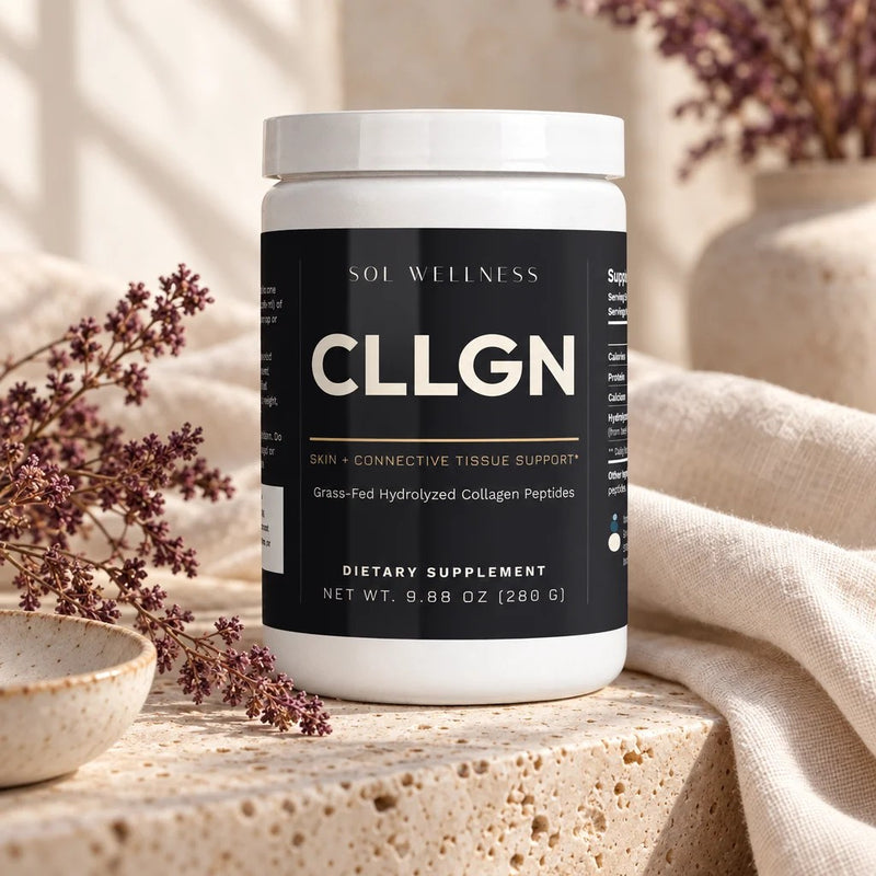 CLLGN from Sol in morning light on travertine and cream linen