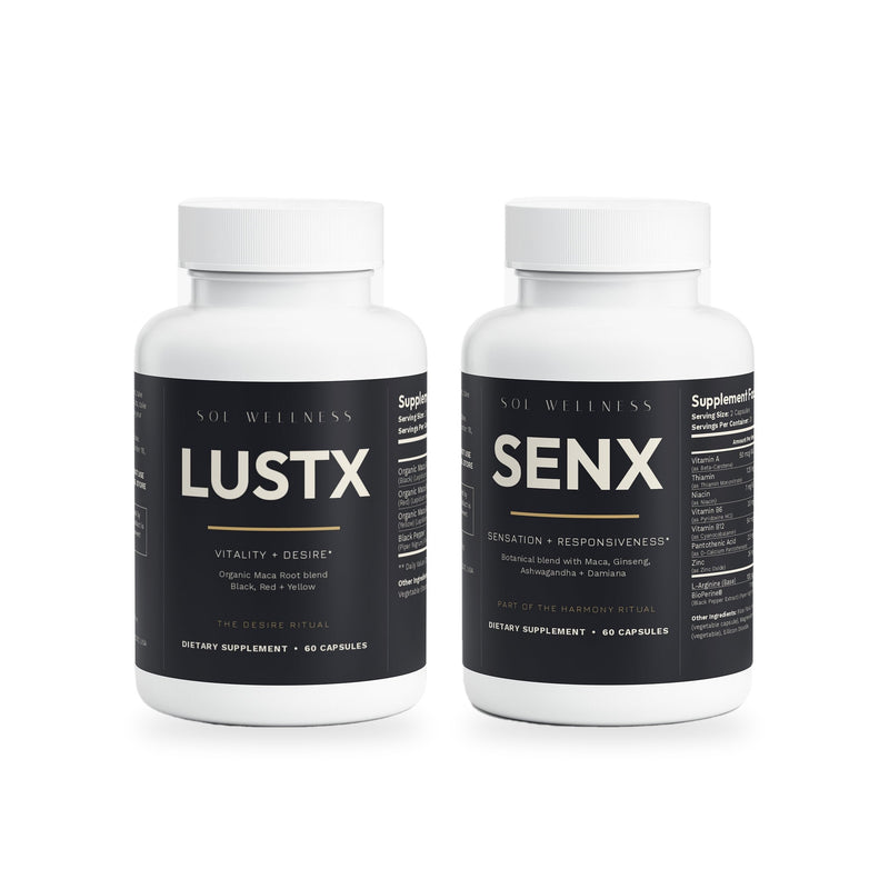LUSTX and SENX bottles from Sol