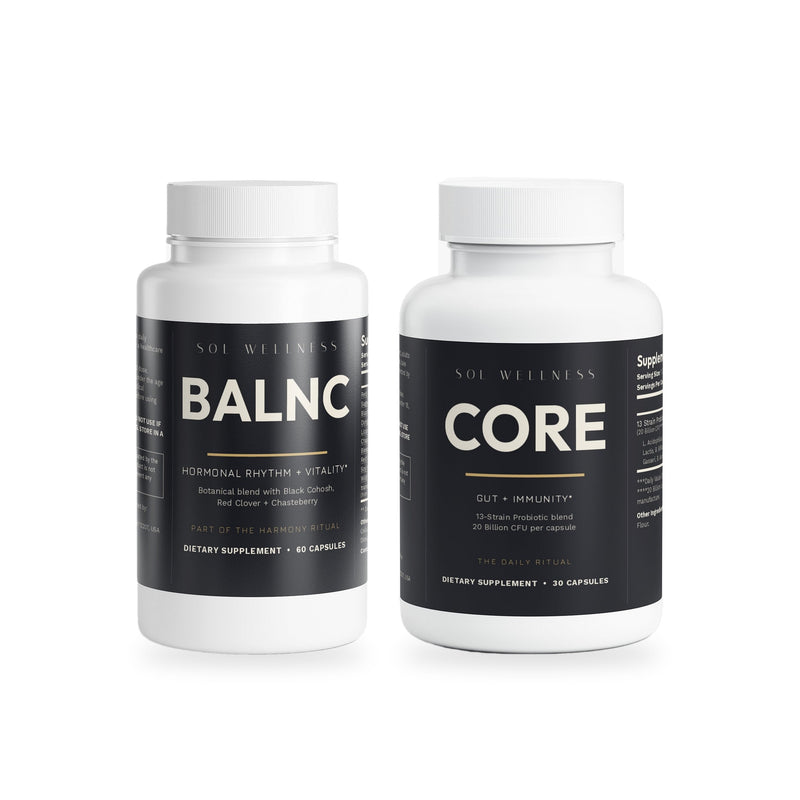 Essentials Stack: BALNC and CORE bottles from Sol