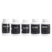 Premium Stack: BALNC, GLYX, CLMX, CORE and SENX bottles from Sol